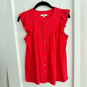 Madewell Eyelet Cap Sleeve Top | Size XS